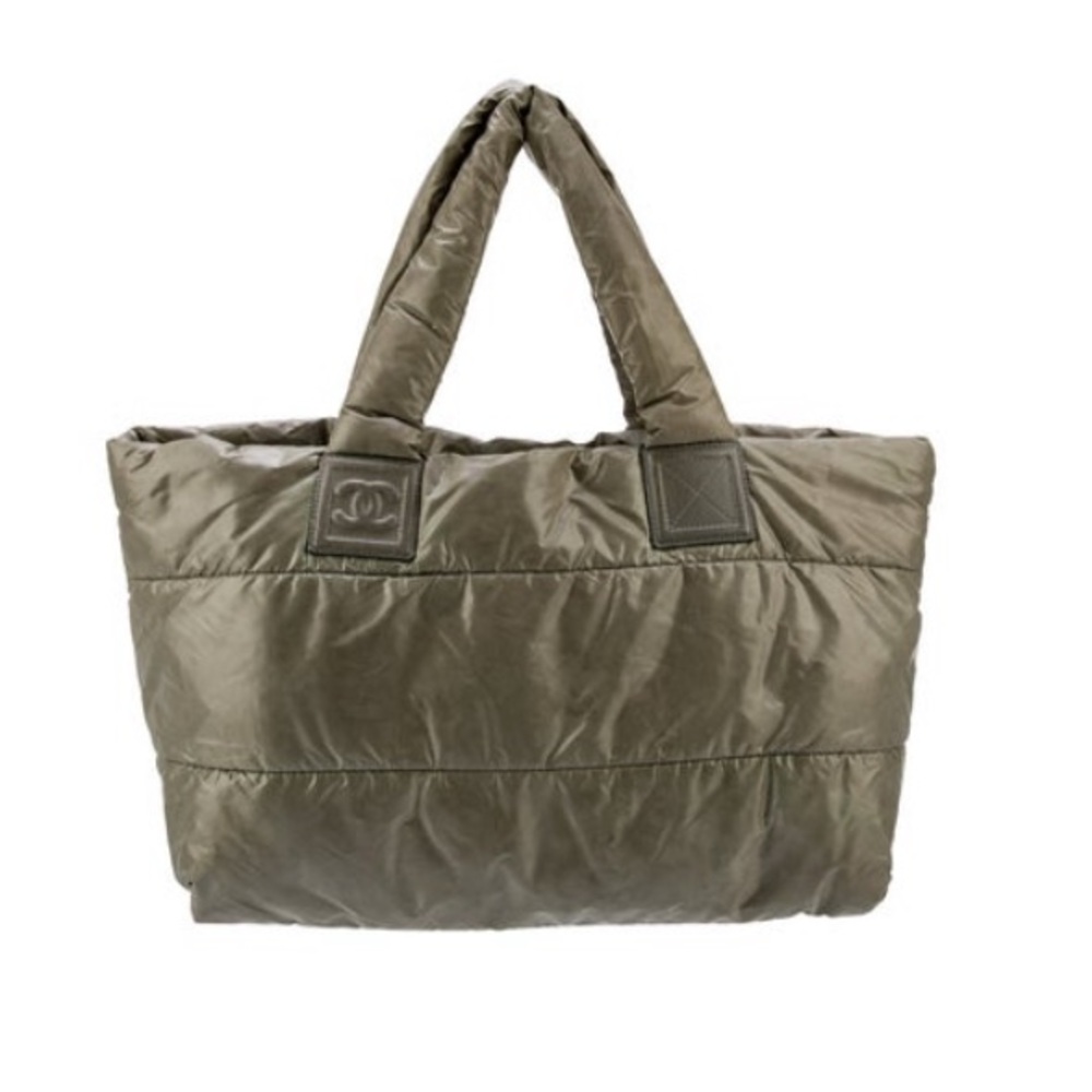 Chanel puffer tote bag, silver hardware authentic